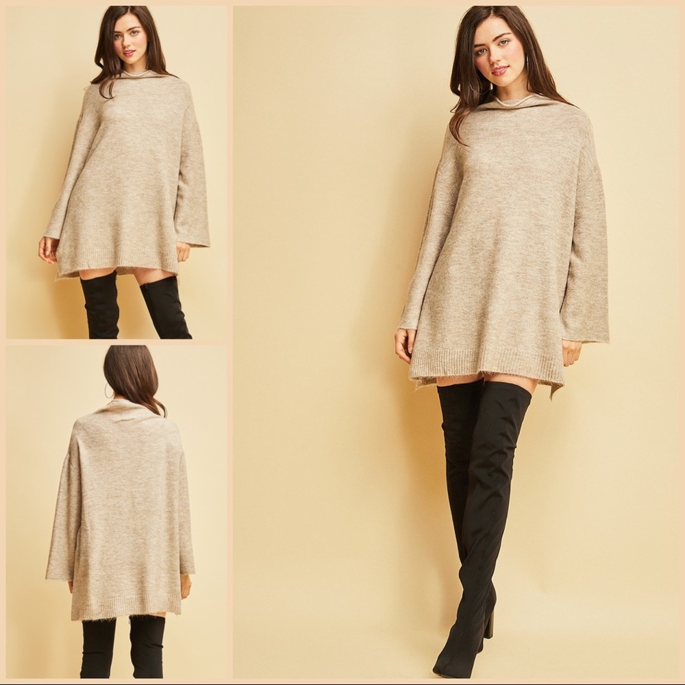 Last 1-Store Closing ‼️Flare Arm Funnel Neck Sweater - Picture 2 of 6